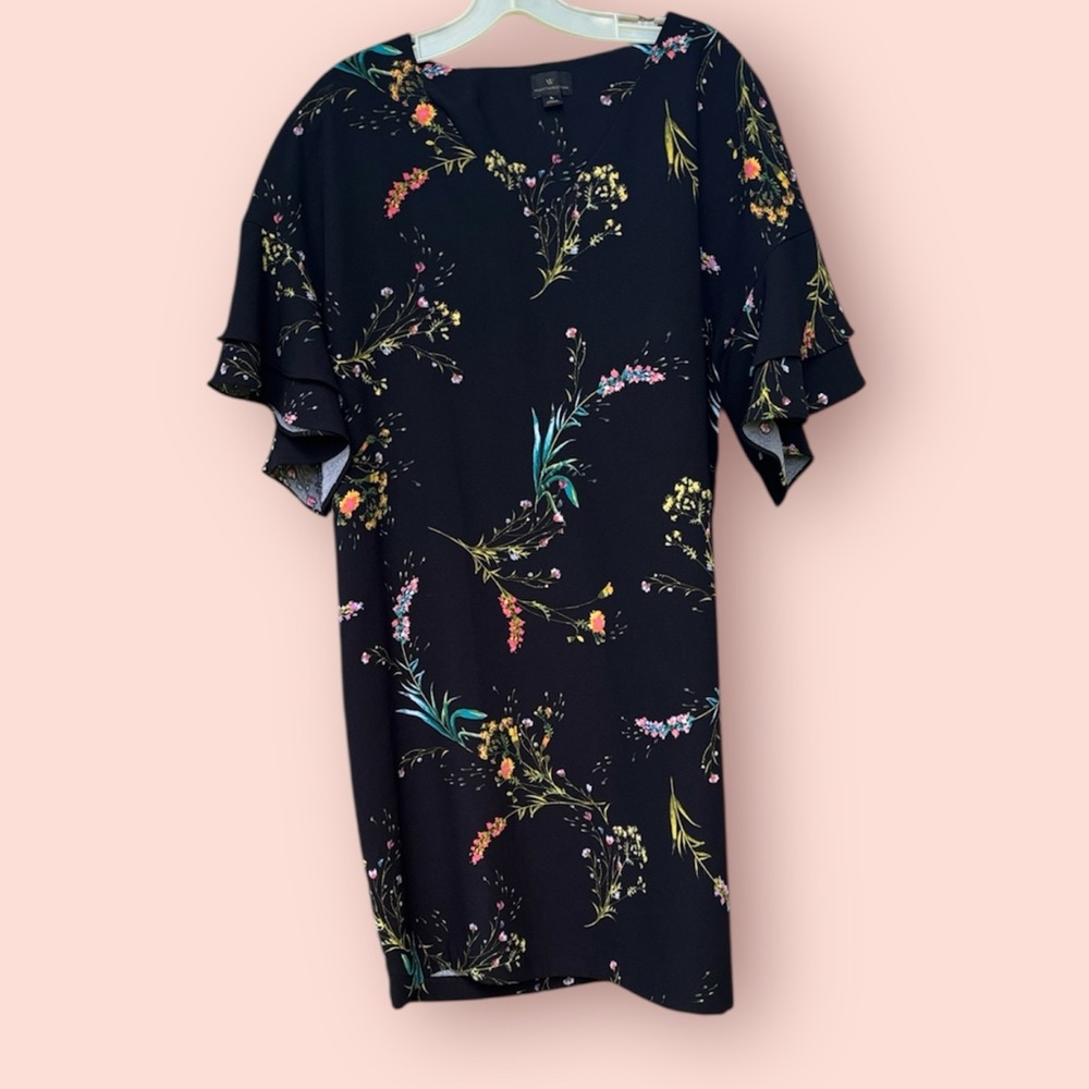 Worthington Black Dress with Floral Accents